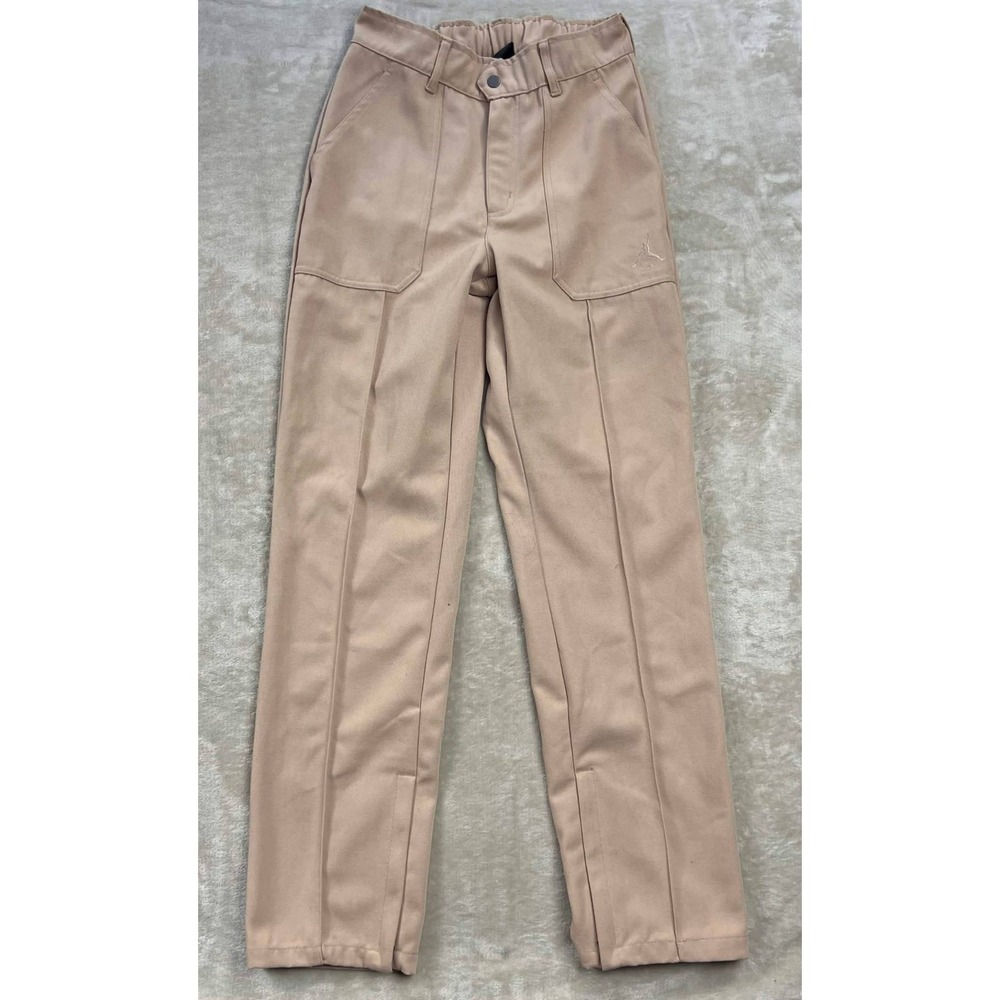 EUC Jordan Flight Women's Tan Twill Straight Leg Utility Pants Jumpman Size XS
